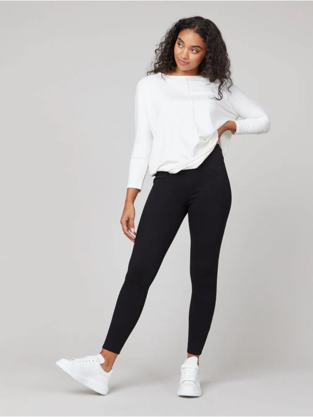 NWT SPANX Black Jean-ish Leggings 1X With Tummy Control